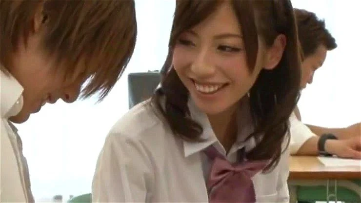 Japanese girl handjob in classroom