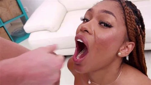 Slim Ebony Anal and Cum in Mouth
