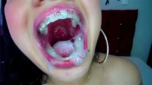 Spitty Tongue Open Mouth Hungry For Cock
