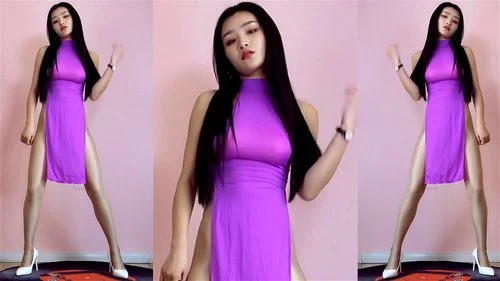 asian purple dress dancing