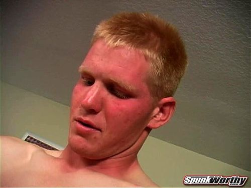 Small dicked red head has huge cum spray