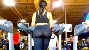 Big Booty See Thru on Treadmill BIG ASS