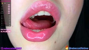 Wet Tongue Closeup Spit Mouth Sexy Lips