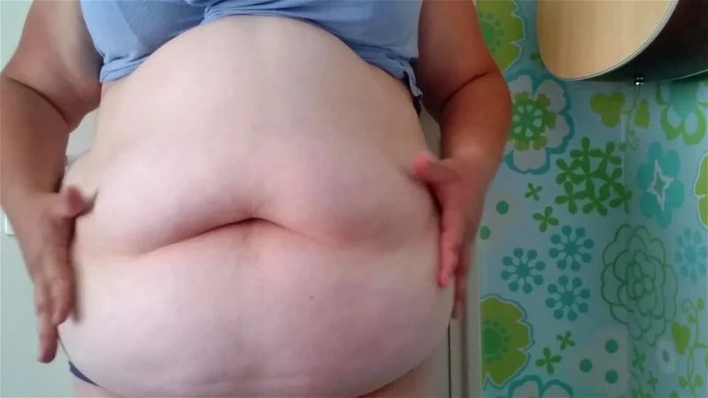 BBW Weight Gain Jiggles Belly Play