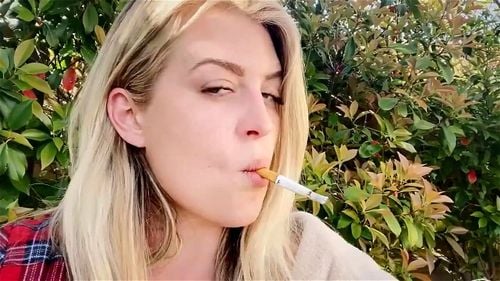 smoking beauty, smoking fetish, solo, smoking blonde