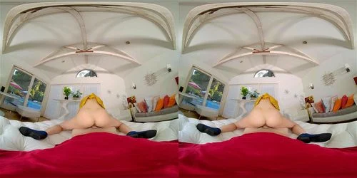 virtual reality, asian, small tits, dyed hair