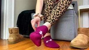 stinky ugg boots and socks, lick and smell her feet gf roleplay