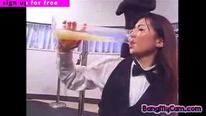 japanese drink 1l of semen camgirl cum in cup asian camshow