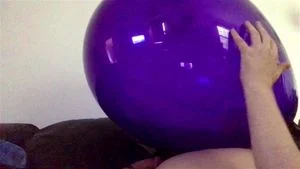 Cumming From Blowing Up A Huge Purple Q24” Balloon