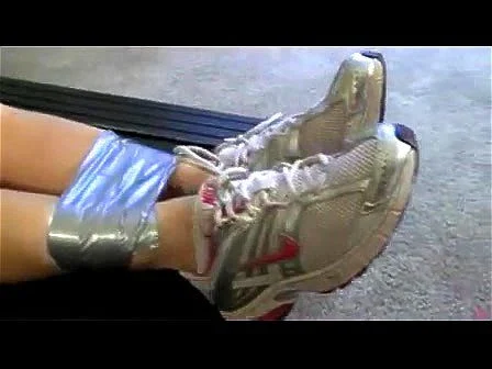 duct tape, treadmill, sneakers, bondage