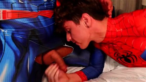 Spiderman Subits to Superman: Blowjob, Big Dick & Gay Porn - SpankBang