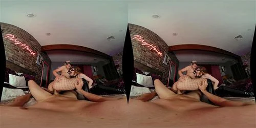 virtual reality, big ass, threesome, small tits
