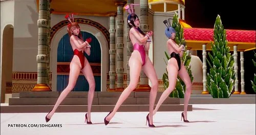 Evangelion - Nude Dance Asuka Rei Mari