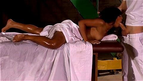 massaging ebony babe