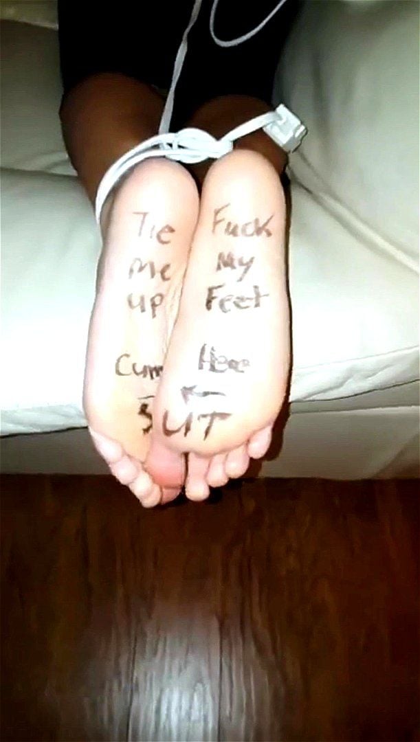 tied up girl gets cum on her feet and soles tied up girl gets cum on her feet and soles