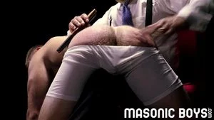 MasonicBoys - Apprentice gets his beefy ass spanked by DILF