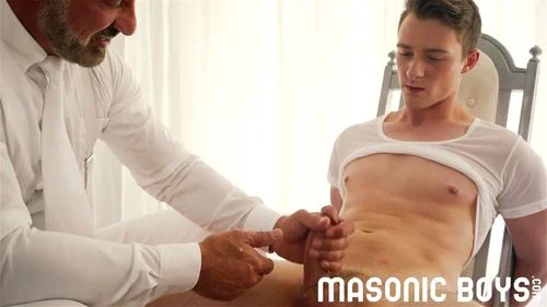 MASONICBOYS - Cole gets milked and fingered by older daddy priest