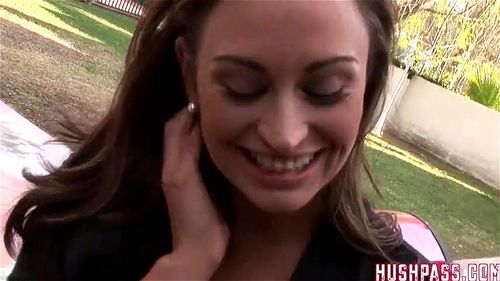 Hushpass porn video – Claudia gets a Mouth&Pussy full of Whitezilla Cock