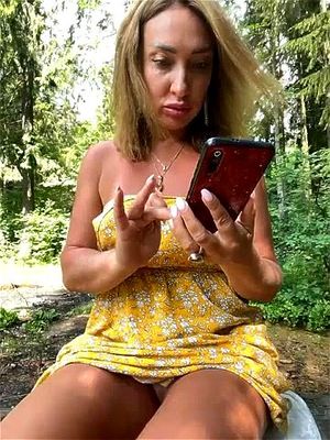 Watch Horny Russian MILF Outdoor Cam Show Squirting in the Wood  