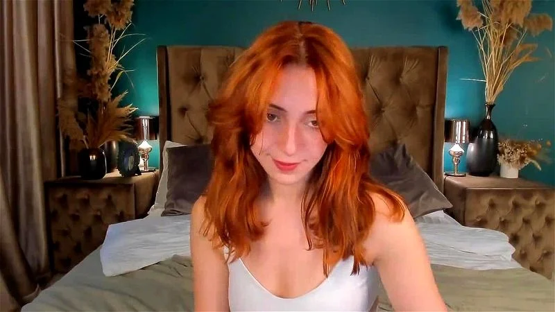 Super cute busty and booty redhead babe tease solo