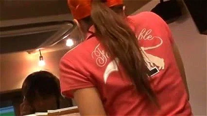 Censored Sexually harassed Japanese waitress