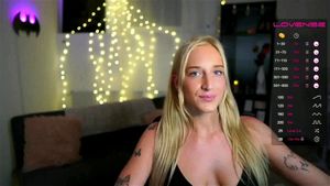 Busty long hair blonde babe webcam solo