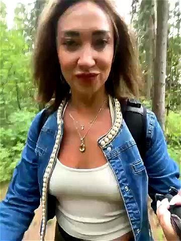 Horny Russian MILF Outdoor Cam Show Orgasms in the Wood ||| Stella888-113