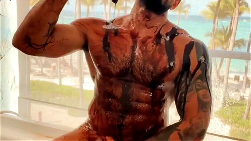 muscle man, solo, masturbation, handjob