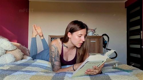 Reading barefoot and pants