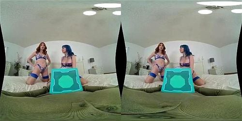 redhead, virtual reality, vr, threesome