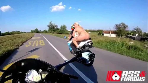 dildo, big ass, public, motorcycle