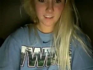 Petite blonde teen on cam flashing