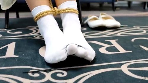 chinese bondage and tickle in white socks