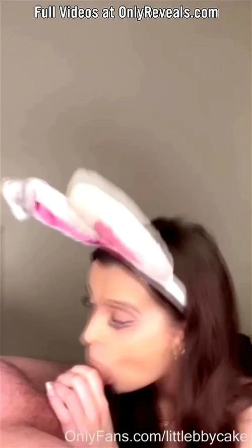 Onlyfans Brunette POV Blowjob Bunny Ears Cum in Mouth