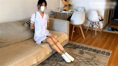 chinese nurse bondage and tickling in white socks