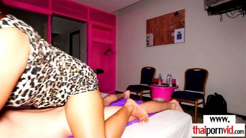 Inked amateur Thai massage slut Cartoon fucking her clients hard white cock