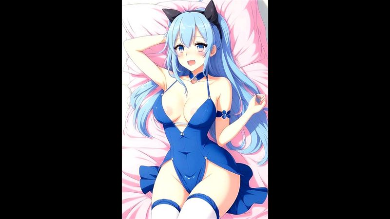 Anime girls slideshow in the bedroom ready to fuck (AI generated)