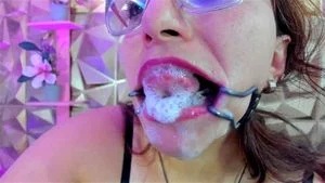 dildo deepthroat and saliva thumbnail