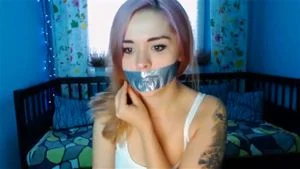 Female tape gagged