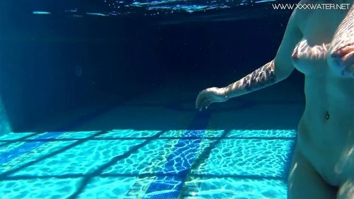 Sheril Blossom Teen From Russia Swims In The Pool