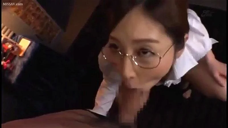 blowjob salon Aki Sasaki dirty talking glasses teacher