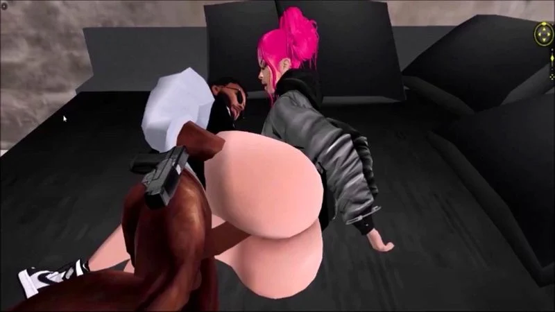 IMVU Black female dealer gets cuffed and fucked by Black male cop