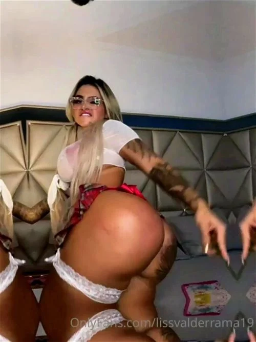 Latina is dancing on bed