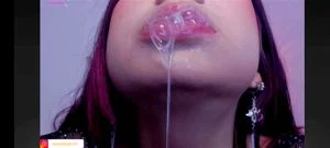 Licking/spitting thumbnail