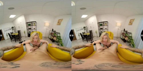 vr porn, blowjob, virtual reality, blonde