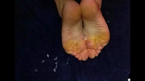 cumshot, soles, footjob, wrinkled soles