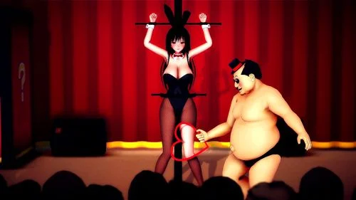 striptease, hentai, r18, big tits