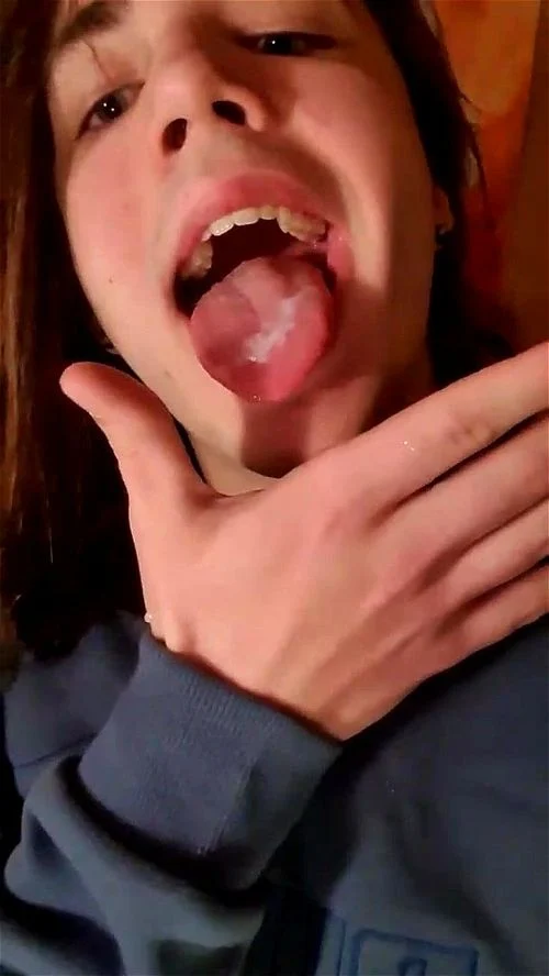 Femboy Jerks Off And Eats Own Cum
