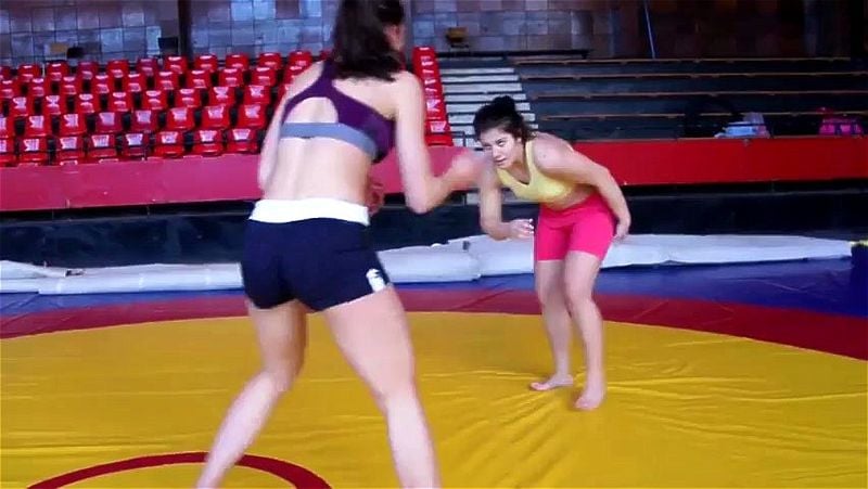 Wrestling woman battle on the math