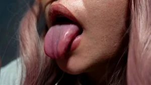 ASMR Tongue Spit Licking Sounds Closeup View Sexy Asian 4k